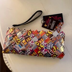 Nahui Ollin Multicolor Candy Wrapper Wristlet